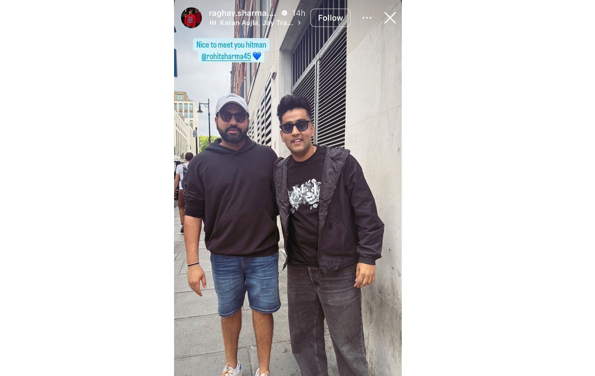Screenshot of Raghav Sharma's Instagram story.